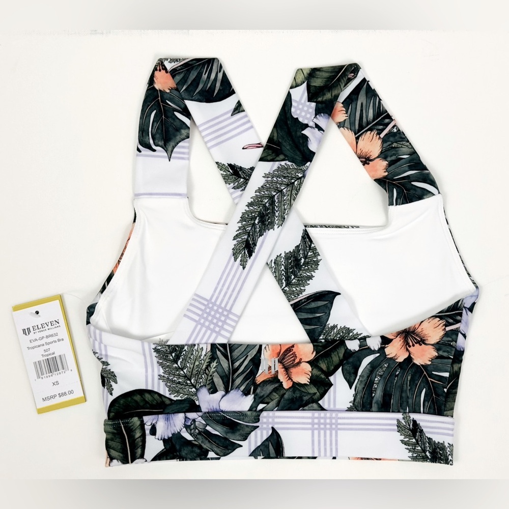 Eleven-Venus William Tropicana Crisscross Sports Bra/Tropical Pattern XS & S NWT - Picture 2 of 8